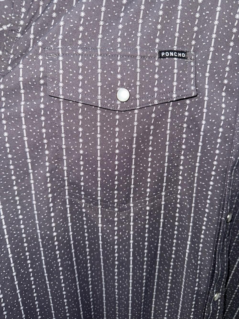 Poncho Outdoors Men's The Hondo Short Sleeve Button Up Shirt, Starry Charcoal,XL - Picture 4 of 5
